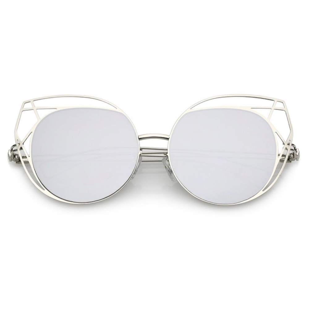 Metallic Metal Geometric Sunglasses